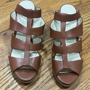 Brooks Brothers Ankle Strap Wedges size 7 never worn